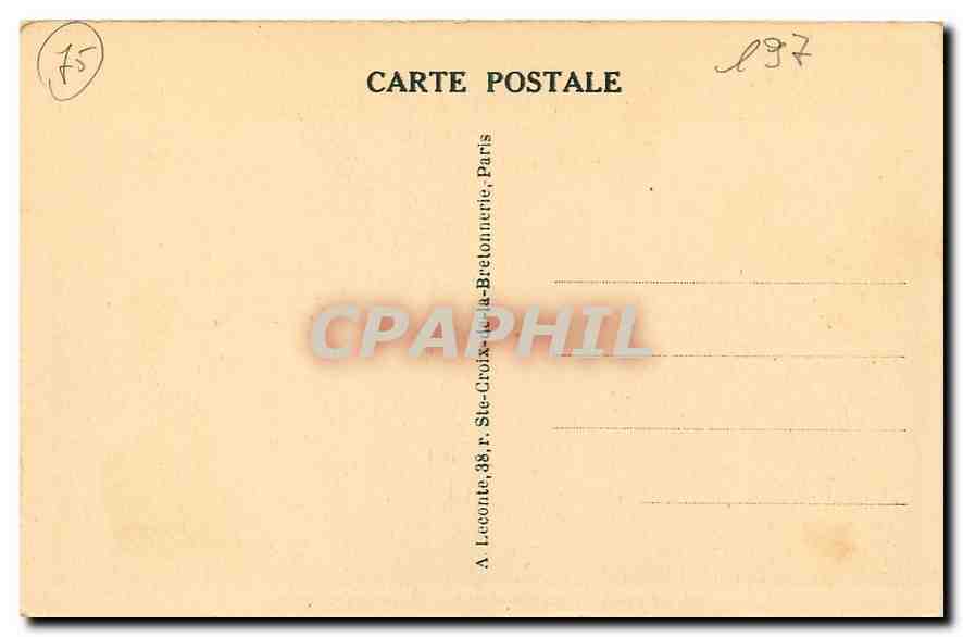 CPA Paris La Madeleine  — Verso