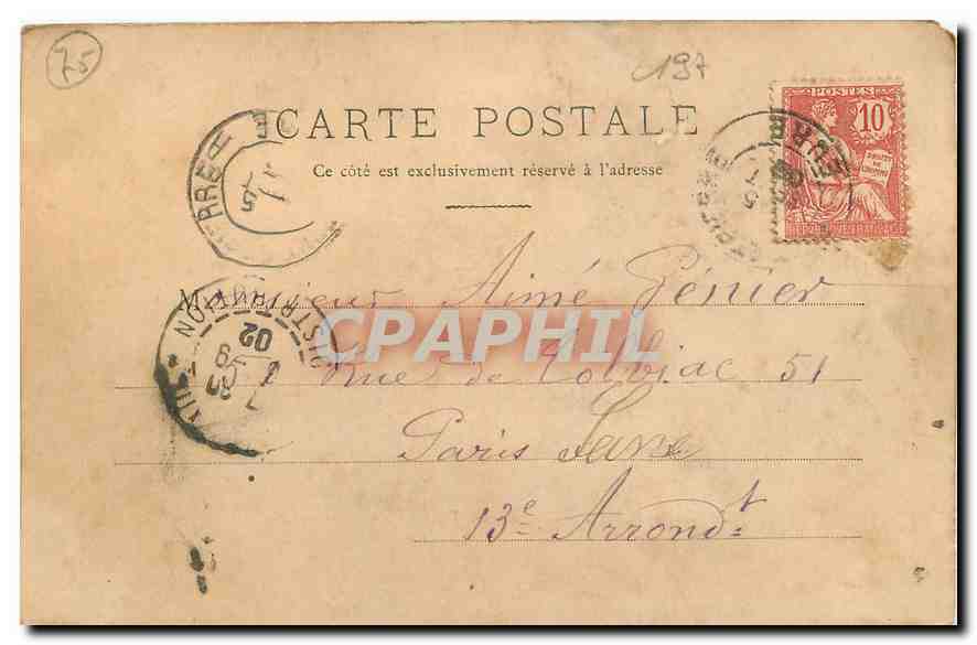 CPA Paris l'Hotel de Ville  — Rückseite