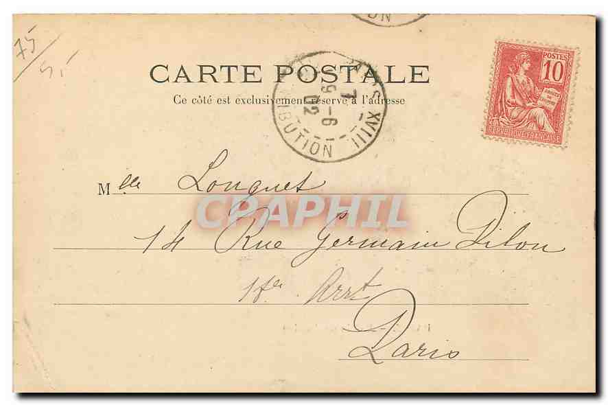 CPA Paris Palais de Justice  — Rückseite
