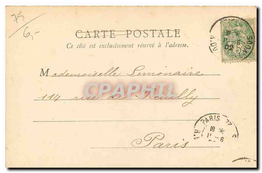 CPA Paris Tribunal de Commerce Palais de Justice  — Verso