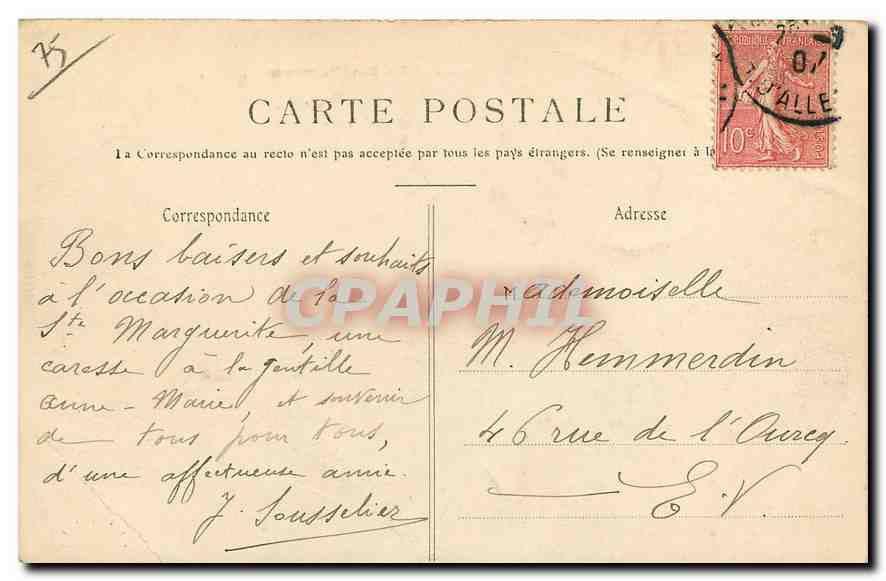 CPA Paris Butte montmartre  — Rückseite