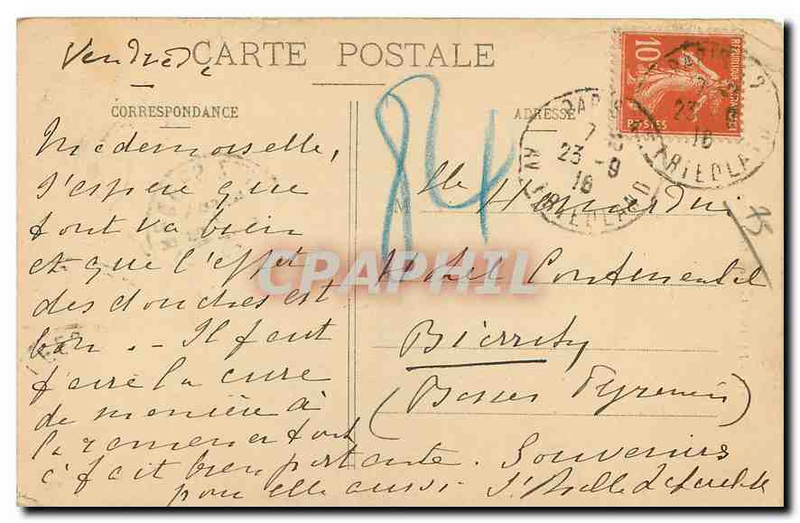 CPA Paris La Tour Saint Jacques  — Verso