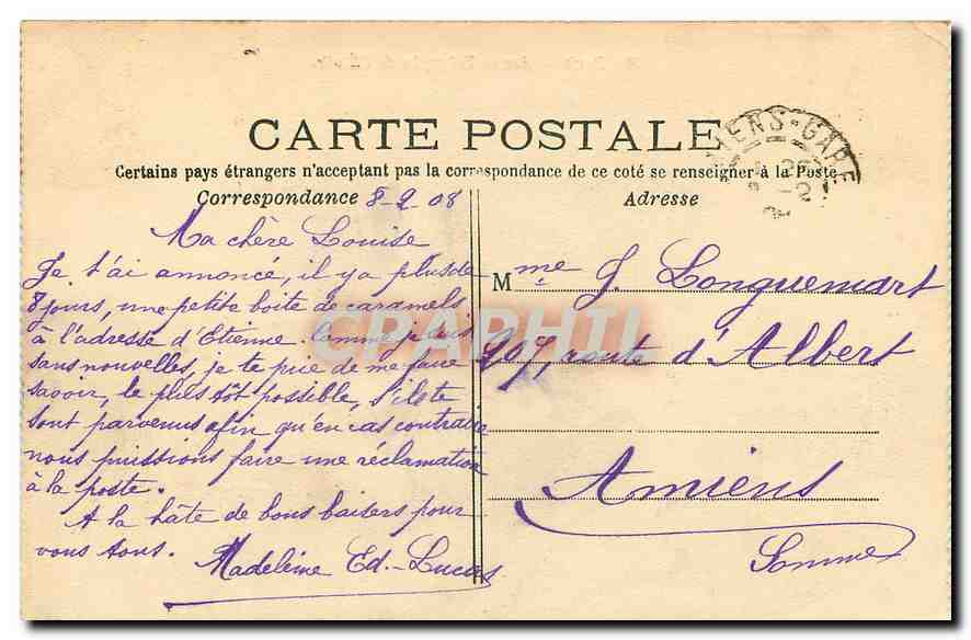 CPA Paris Arc de Triomphe de l'Etoile  — Rückseite