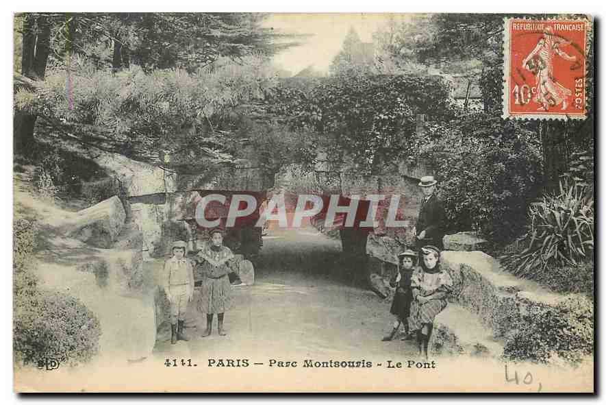 CPA Paris Parc Montsouris Le Pont Enfants