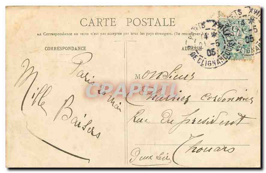 CPA Paris Buttes Chaumont Entre les Rochers  — Verso