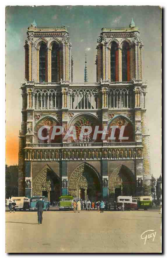 CPA Paris et ses Merveilles Facade de la Cathedrale Notre Dame 