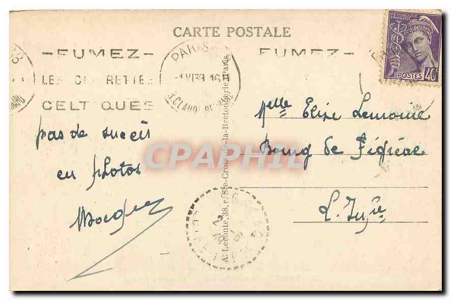 CPA Paris Grand Palais  — Rückseite