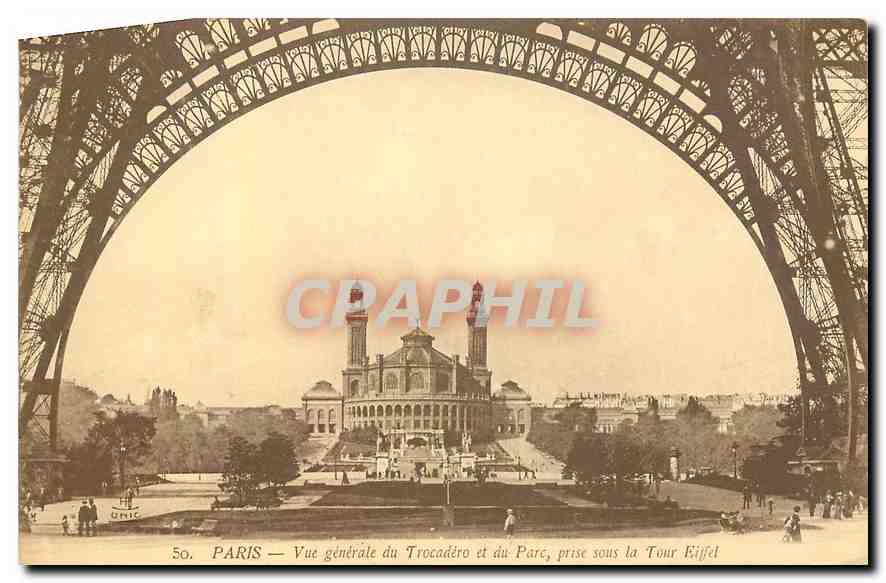 CPA Paris Vue generale du Trocadero et du Parc prise sous La Tour Eiffel 