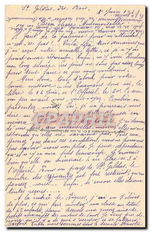 CPA Gildas des Bois Allee St Joseph  — Verso