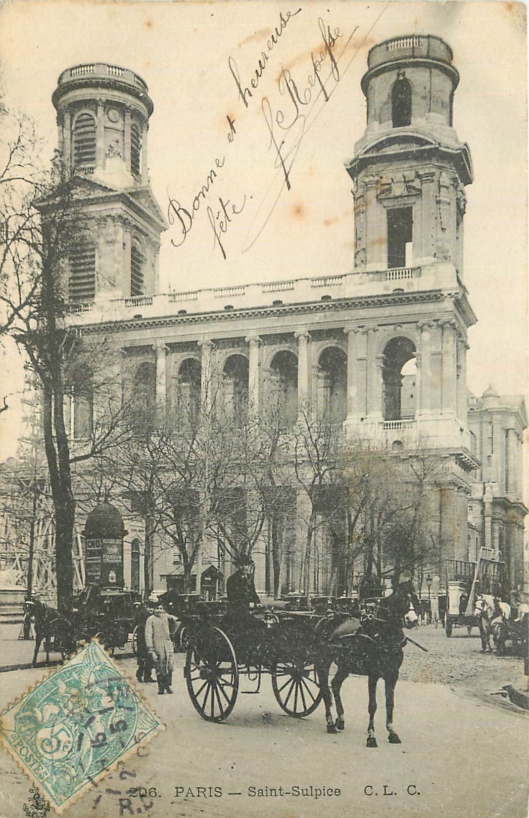 CPA Paris Saint Sulpice Femme Cocher Cheval