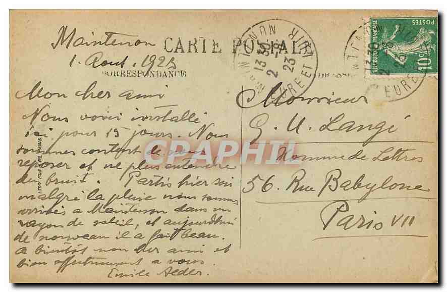 CPA Maintenon Le Chateau Facade meridionale  — Verso