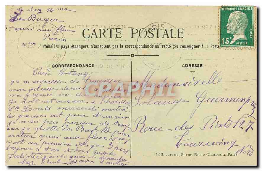 CPA Paris Eglise de la Trinite Oeuvre de Ballu  — Verso