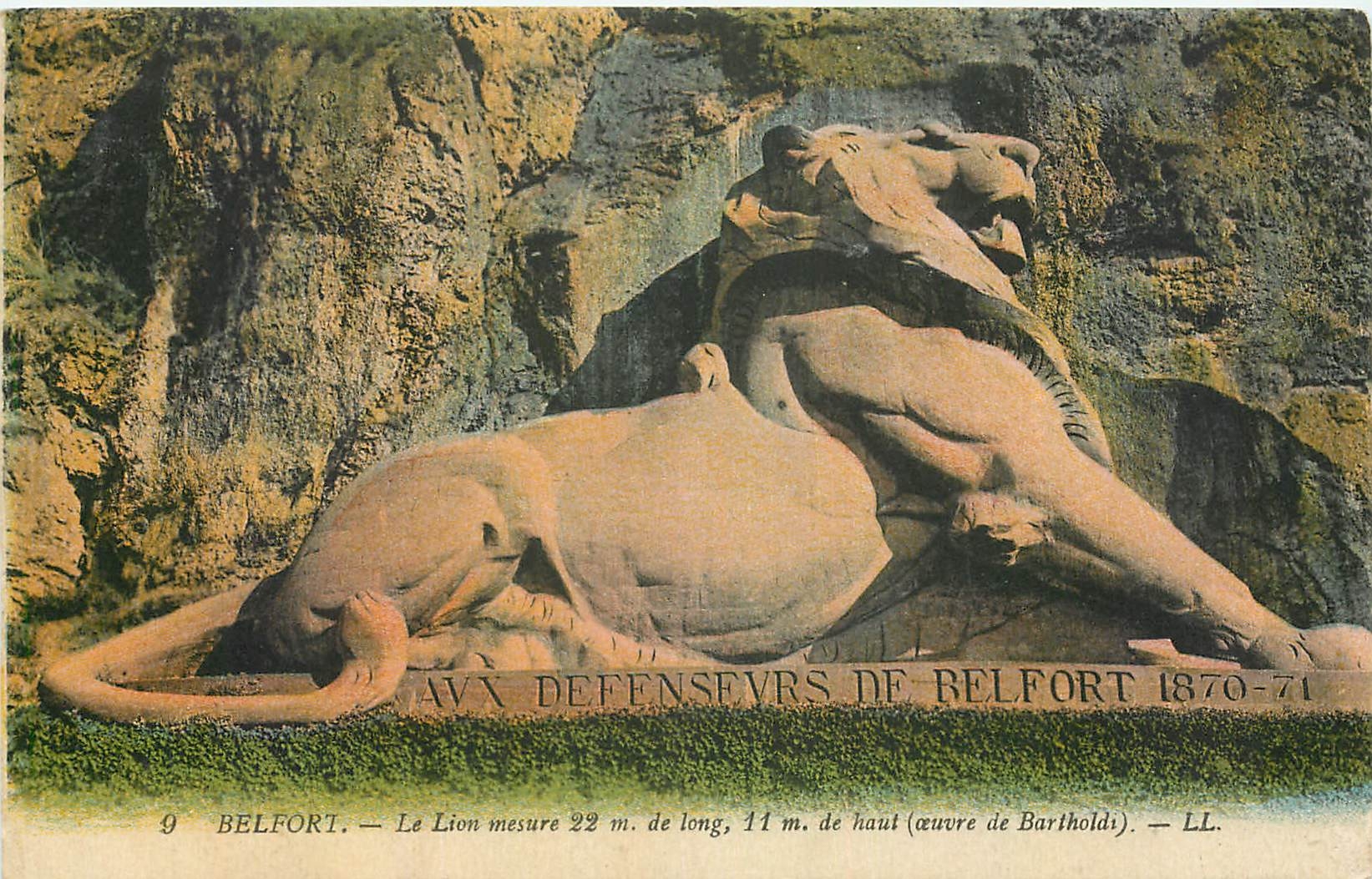 CPA Belfort Le Lion oeuvre de Bartholdi 