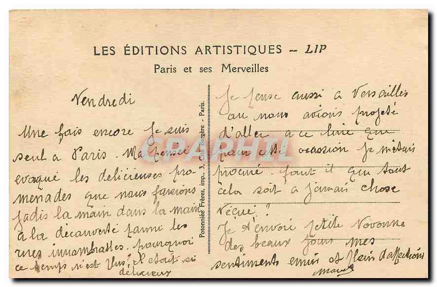 CPA Paris Panorama sur la Seine  — Rückseite