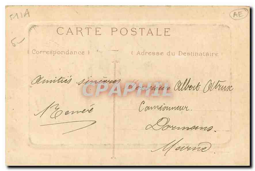 CPA Reims La Place Drouet d'Erlon et la Fontaine Jube  — Verso