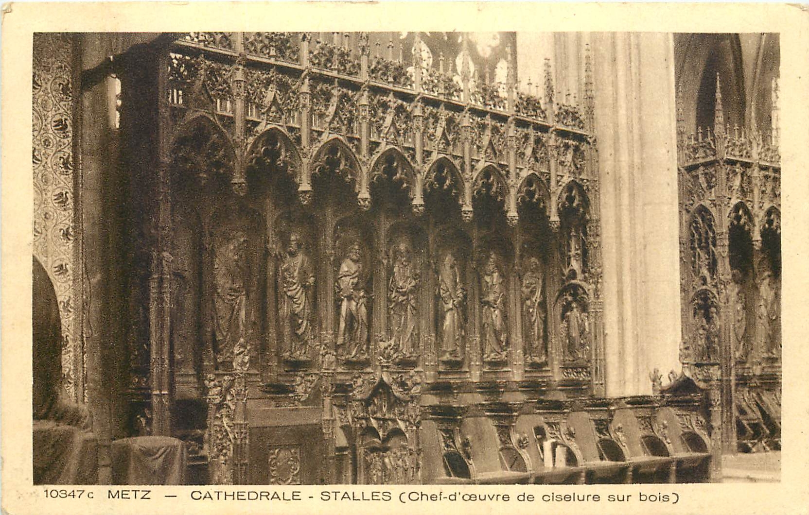 CPA Metz Cathedrale Stalles Chef d'oeuvre de ciselure sur bois 