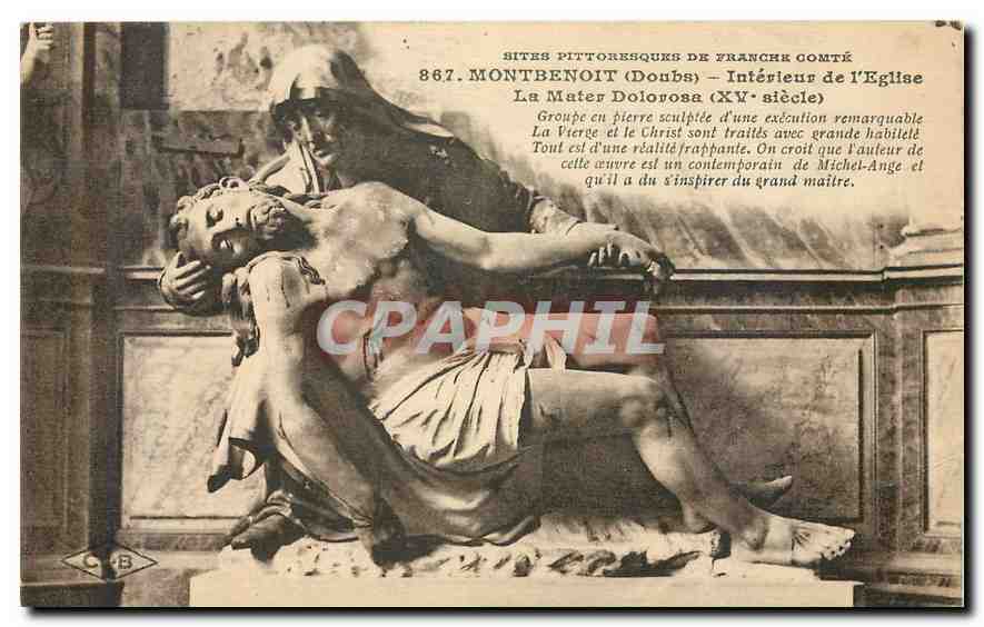 Montbénouit (Doubs) — Intérieur de l'Église, La Vierge Dolores — éditeur C.B. n°867