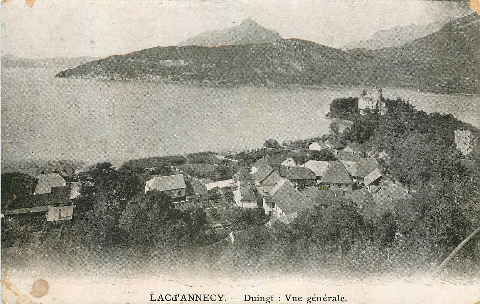 CPA Lac d'Annecy Duingh vue generale Publicite Lait d'Appenzell