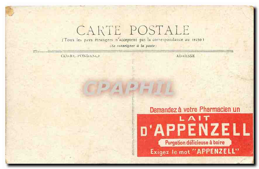 CPA Lac d'Annecy Duingh vue generale Publicite Lait d'Appenzell — Rückseite