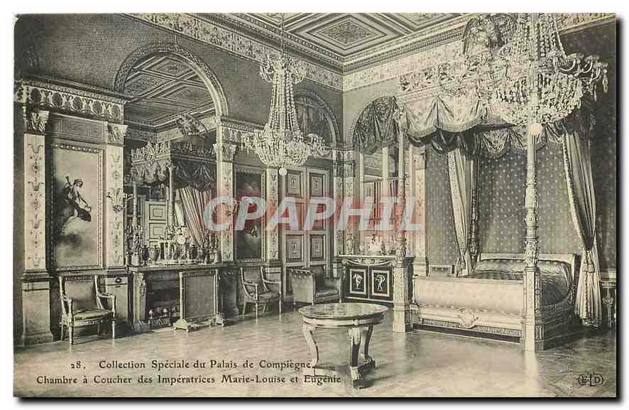 CPA Collection Speciale du Palais de Compiegne chambre a coucher des Imperatrices Marie Louise et Eu