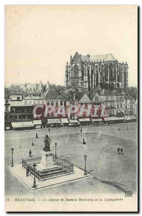 Beauvais — Die Statue von Jeanne Hachette und die Kathedrale — JND