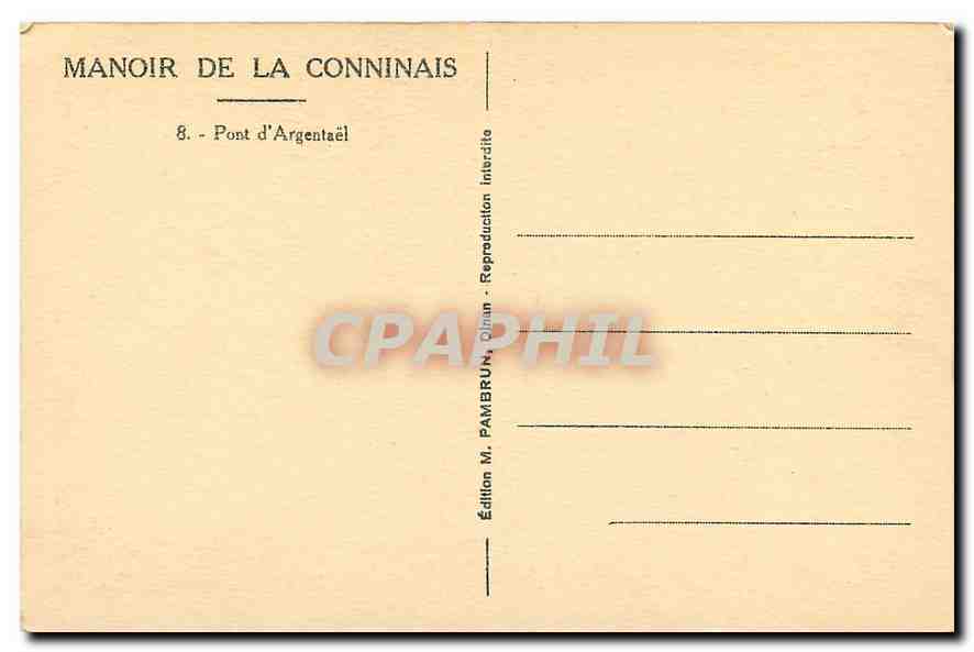 Dihian - Manoir de la Conninais — Édition M. Pambrun, Dihian — Rückseite