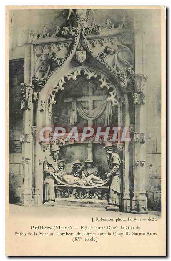 Poitiers (Vienne) — Enfeu de la Mise au Tombeau du Christ dans la Chapelle Sainte-Anne — J. Robuchon, phot., Poitiers — 421