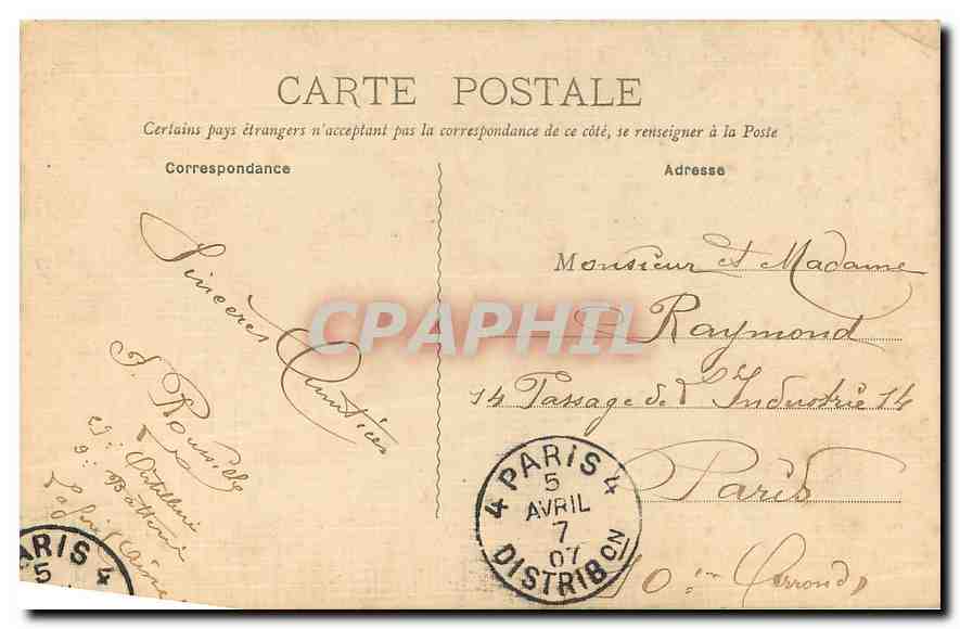 CPA Environs de la Fere Charmes le chateau  — Rückseite