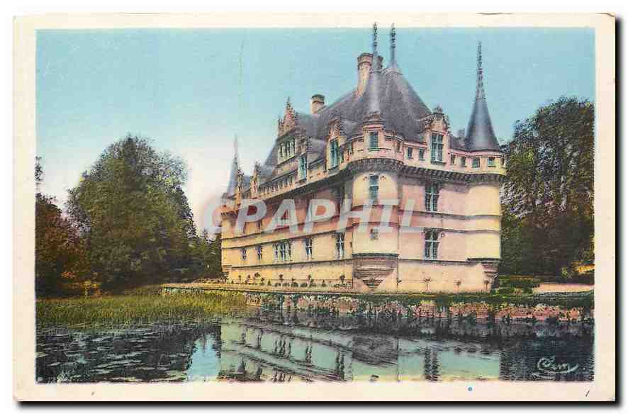 CPA Azay le Rideau I et L chateau National XVI siecle musee de la Renaissance facade sud est 