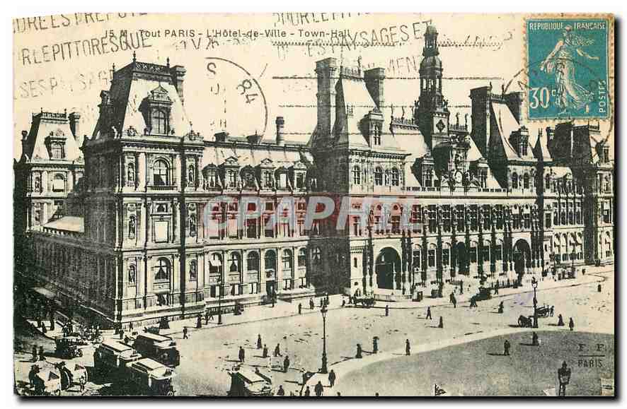 CPA Tout Paris l'Hotel de Ville 