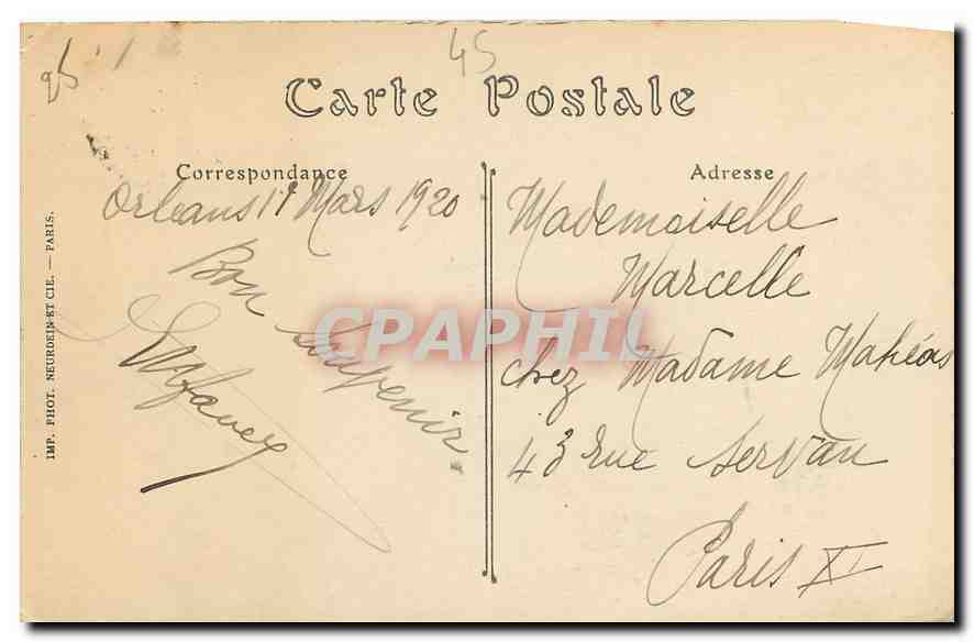 CPA Olivet Loiret le Restaurant Paul Foret  — Rückseite