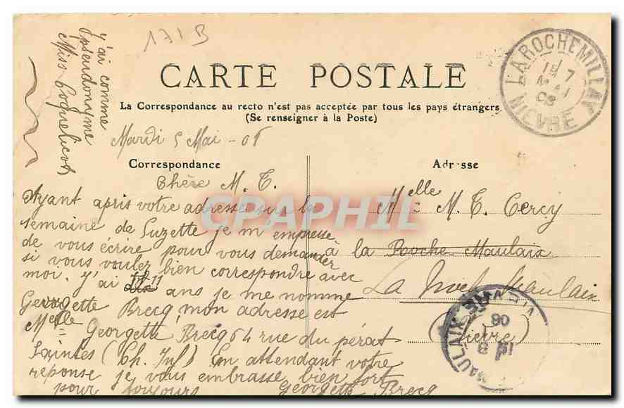 CPA Saintes Les Arenes et le clocher  — Verso