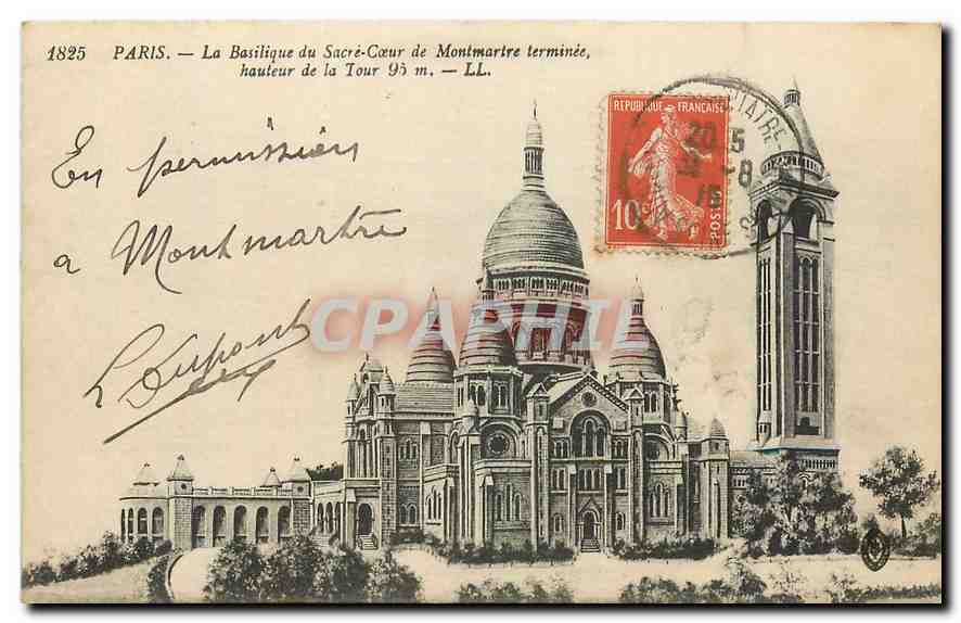 CPA Paris La Basilique du Sacre Coeur de Montmartre terminee 