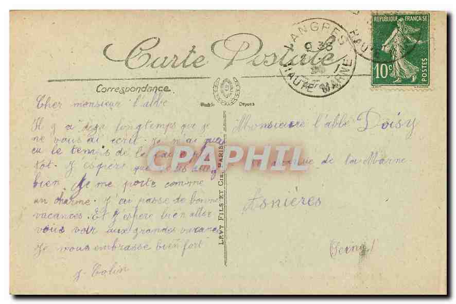 CPA Langres Caserne du Petit Seminaire  — Rückseite