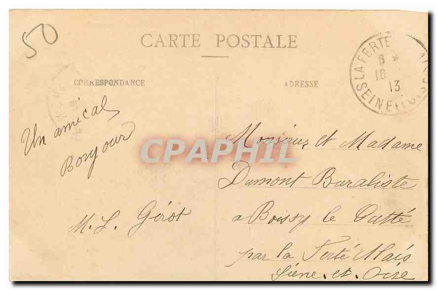Mont-Saint-Michel — Ansicht vom Süden — G.F. — Côte d'Émeraude — Rückseite
