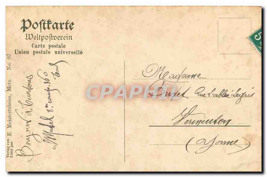CPA Metz Portail de la Cathedrale  — Rückseite