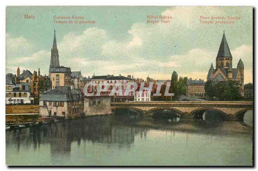 CPA Metz Temple de la Garnison Moyen Pont Temple protestant 