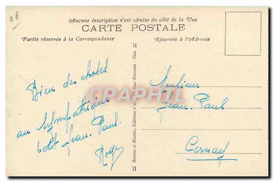 CPA Monte Carlo Les Tarrasses du Casino  — Verso