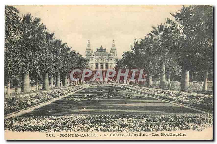 Monte-Carlo - Le Casino et Jardins - Les Boulingrins — Éditeur Gileta, Nîmes, n° 788