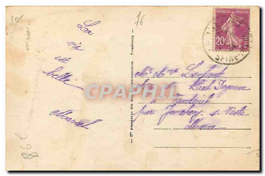CPA Le Treport Les Jetees Phare Bateau de peche — Verso