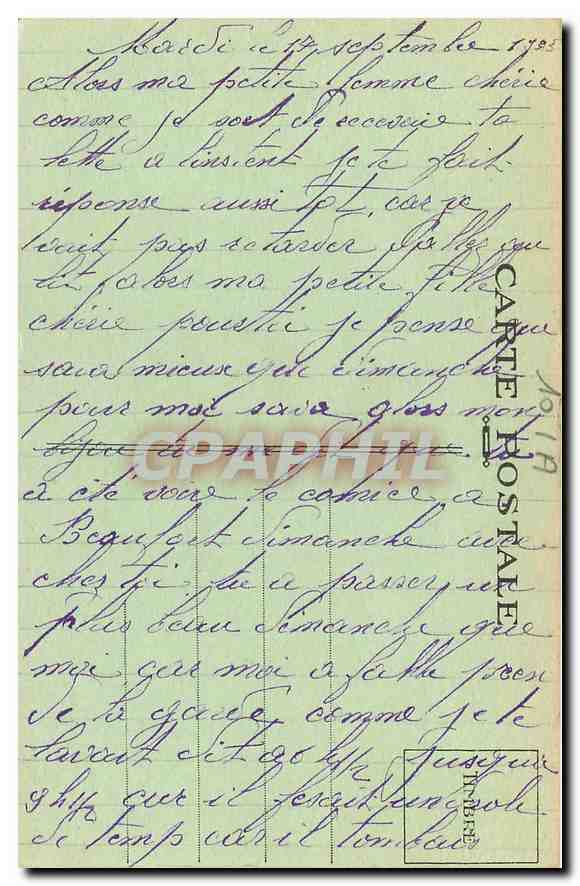 CPA Bonjour de Mailly le Camp Militaria — Back