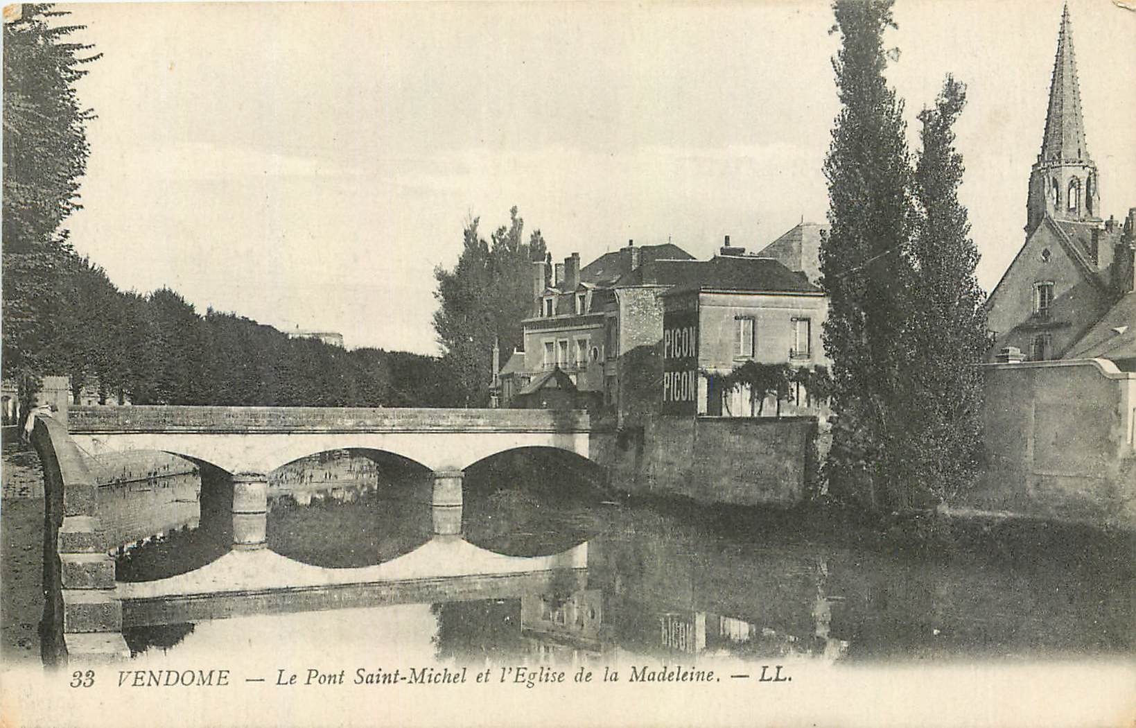 Vendôme — Le Pont Saint-Michel et l'Église de la Madeleine — LL.