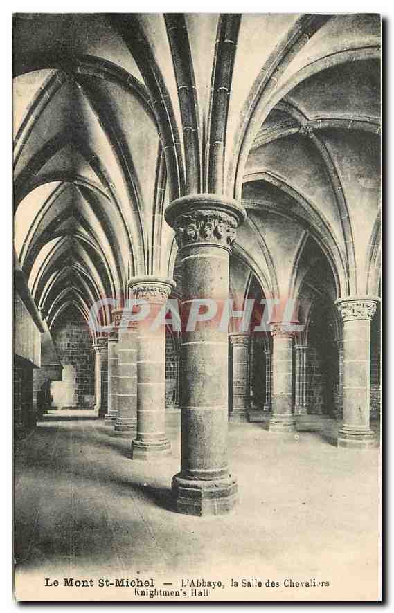 CPA Le Mont St Michel l'Abbaye la Salle des Chevaliers 