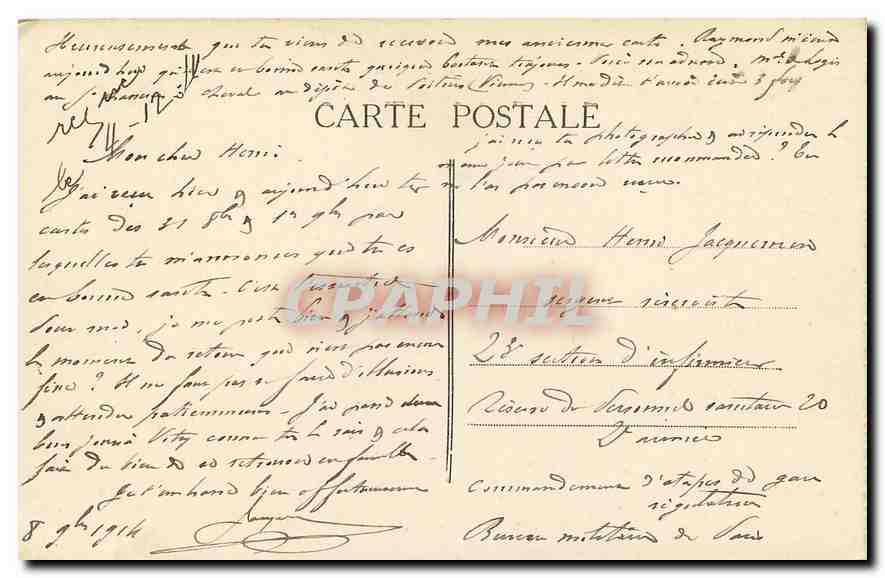 CPA Bordeaux la Porte des Salinieres  — Verso