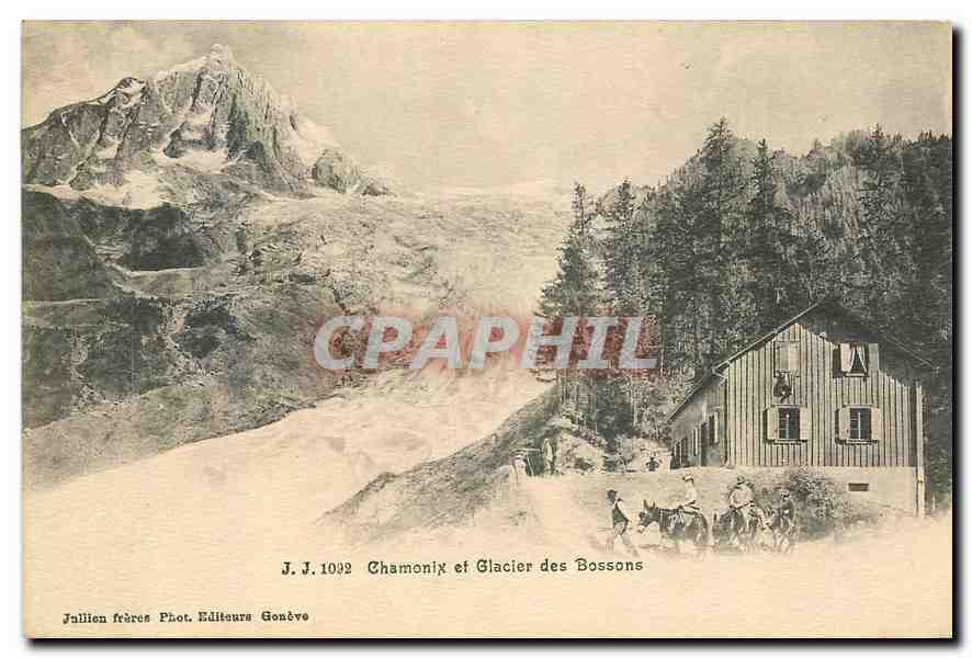 Chamonix et Glacier des Bossons — J. J. 1092 — Jaillien frères Phot. Éditeurs Genève