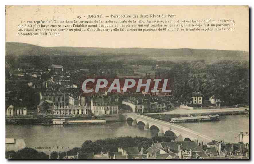 CPA Joigny perspective des deux Rives du Pont 