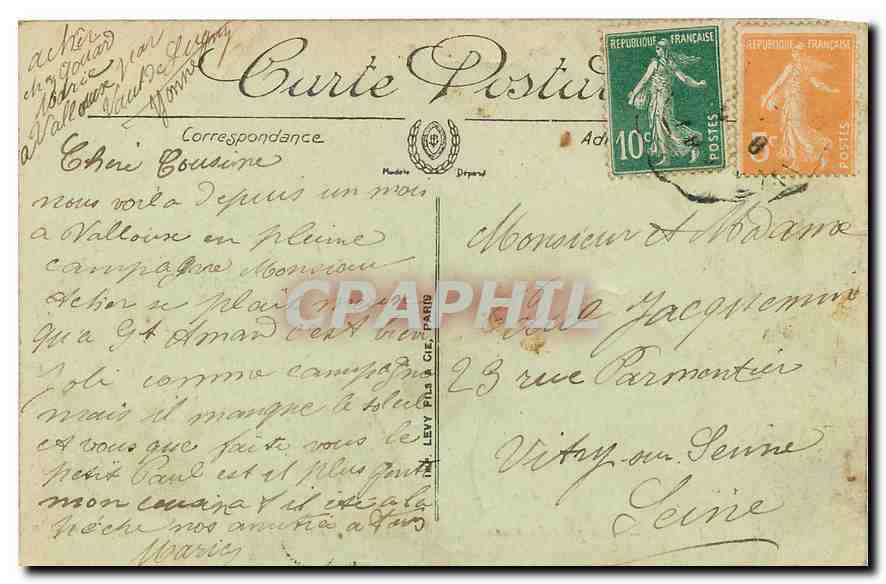 CPA Avallon vue prise des Chaumes  — Back
