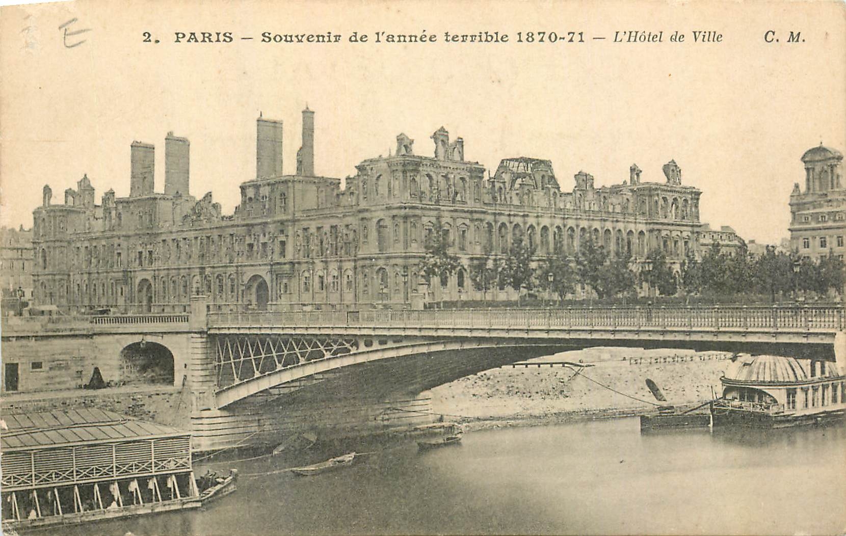 CPA Paris Souvenir de l'anne terrible 1870 71 l'Hotel de Ville 