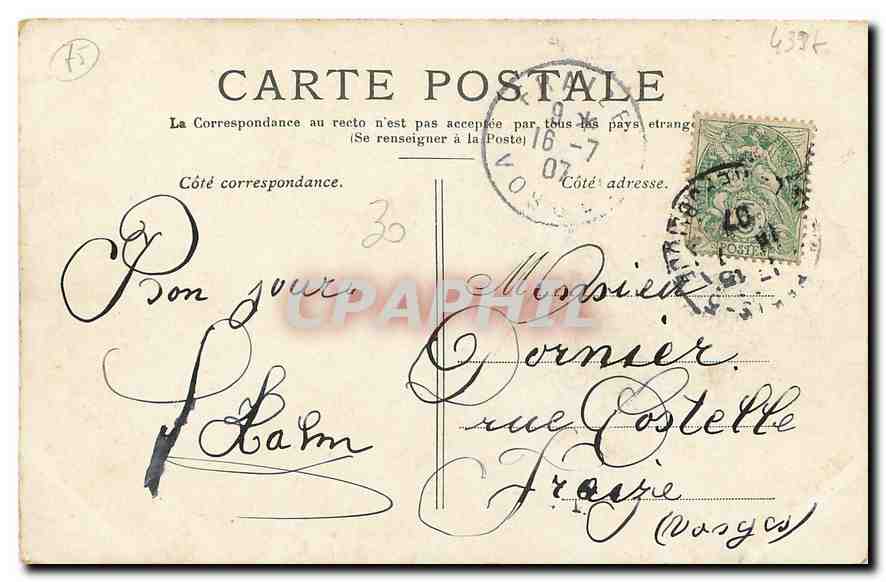 CPA Paris Le Grand Palais Champs Elysees  — Rückseite