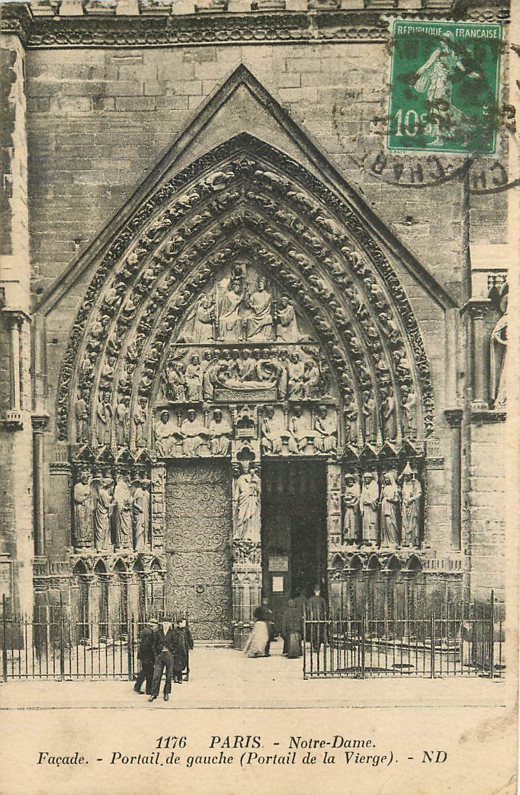 CPA Paris Notre Dame Facade Portail de gauche Portail de la Vierge 